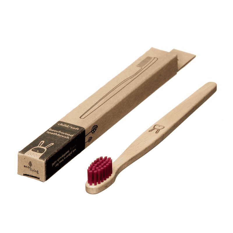 ecoLiving Child/Soft Beechwood Toothbrush Red (Rabbit)