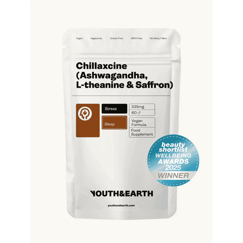 Youth & Earth Chillaxcine (Ashwagandha, L-theanine & Saffron) 60s