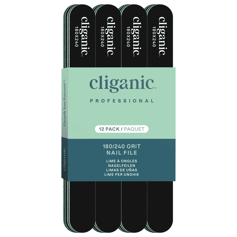 Cliganic 12 Pack Nail File Set: 180/240 Grit