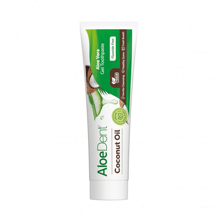 Aloe Dent Coconut Oil Aloe Vera Gel Toothpaste Fluoride Free 100ml