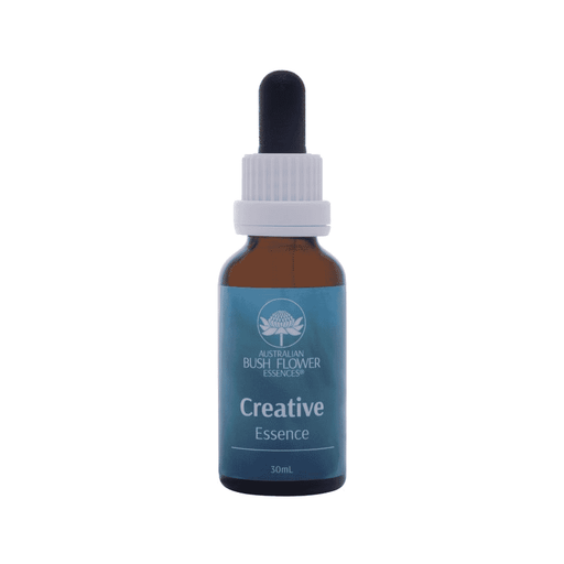 Australian Bush Flower Essences Creative Essence 30ml bottle with label, showcasing natural flower extracts for emotional well-being.