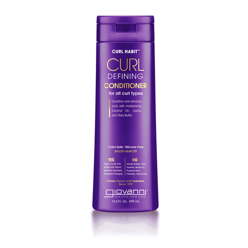 Giovanni Curl Defining Conditioner bottle, 399ml, with curly hair illustration on label, ideal for defining and moisturizing curls.