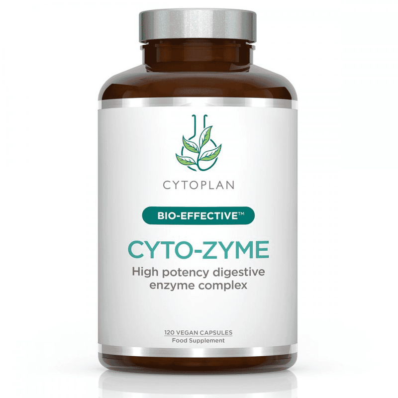 Cytoplan Cyto-Zyme 120s digestive enzyme supplement bottle and packaging