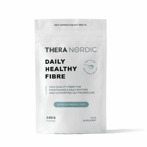 Thera Nordic Daily Healthy Fibre powder in a 240g jar, showing the product label and packaging on a plain background.