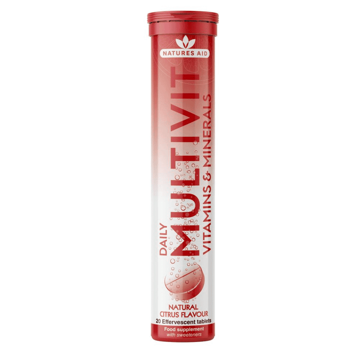 Natures Aid Daily Multivit Vitamins & Minerals Natural Citrus Flavour Effervescent 20s