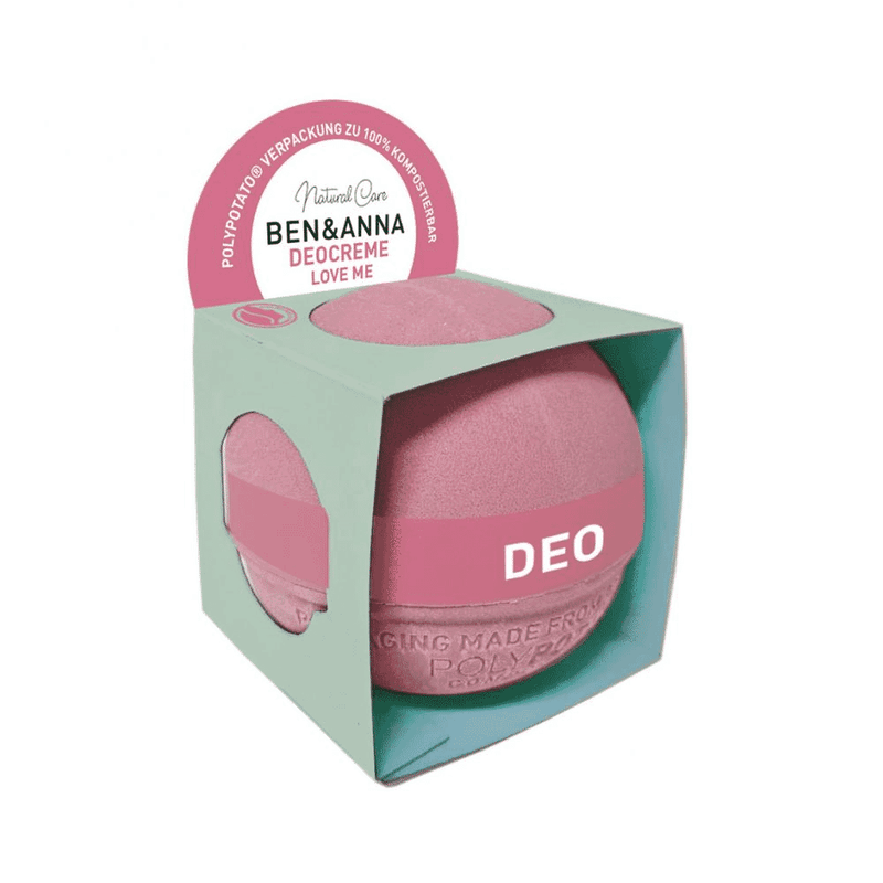 Ben & Anna Love Me DeoCreme 40g natural deodorant cream in a jar with a smooth, creamy texture and minimalist packaging.