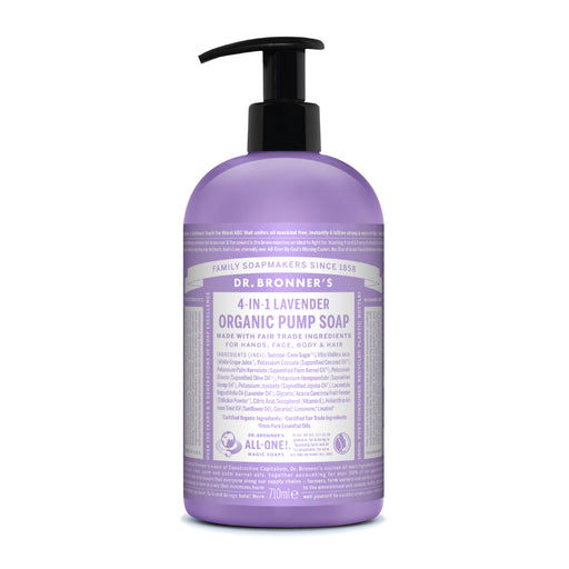 Dr Bronner's Magic Soaps 4-in-1 Lavender Organic Pump Soap 710ml - Dennis the Chemist