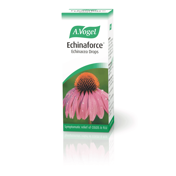 A Vogel BioForce Echinaforce Echinacea Drops 50ml bottle with dropper cap, designed for immune support.