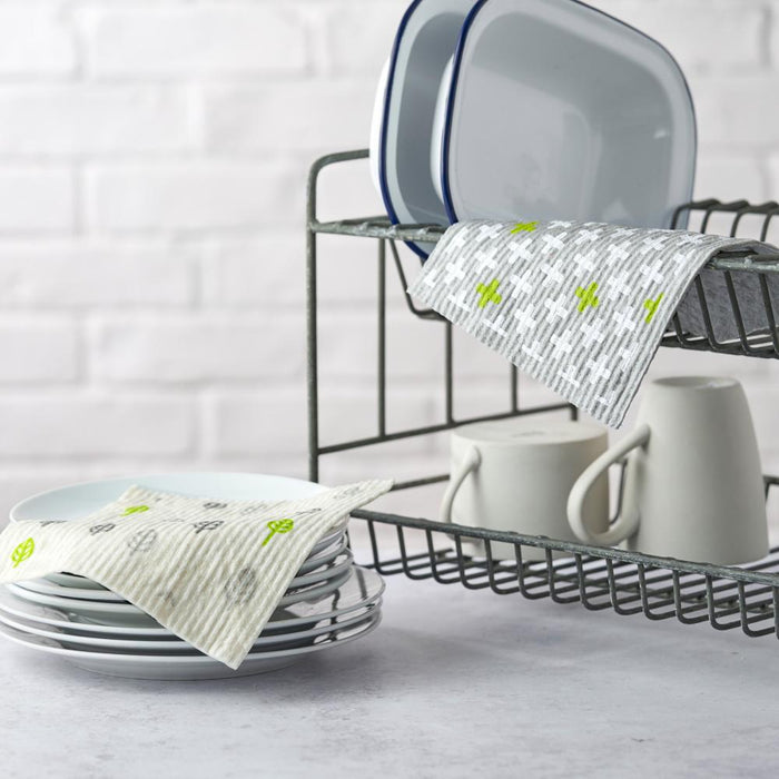 ecoLiving Compostable Sponge Cloths Plus & Leaf (2 Pack) - Dennis the Chemist