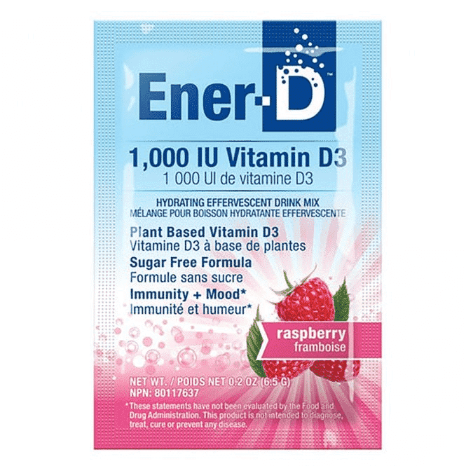 Ener-Life Ener-D 1,000IU Vitamin D3 Raspberry 24 Sachets