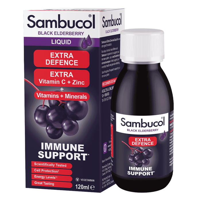 Sambucol Extra Defence + Extra Vitamin C + Zinc Liquid 120ml