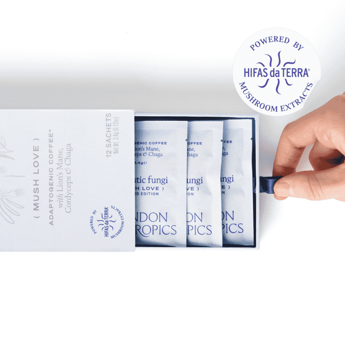 London Nootropics Fantastic Fungi (Mush Love) Adaptogenic Coffee with Lion's Mane, Cordyceps & Chaga 12 Sachets