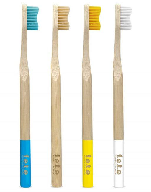 F.E.T.E Bamboo Toothbrushes Marvellous Mix Set of 4 Medium Bristles - Dennis the Chemist