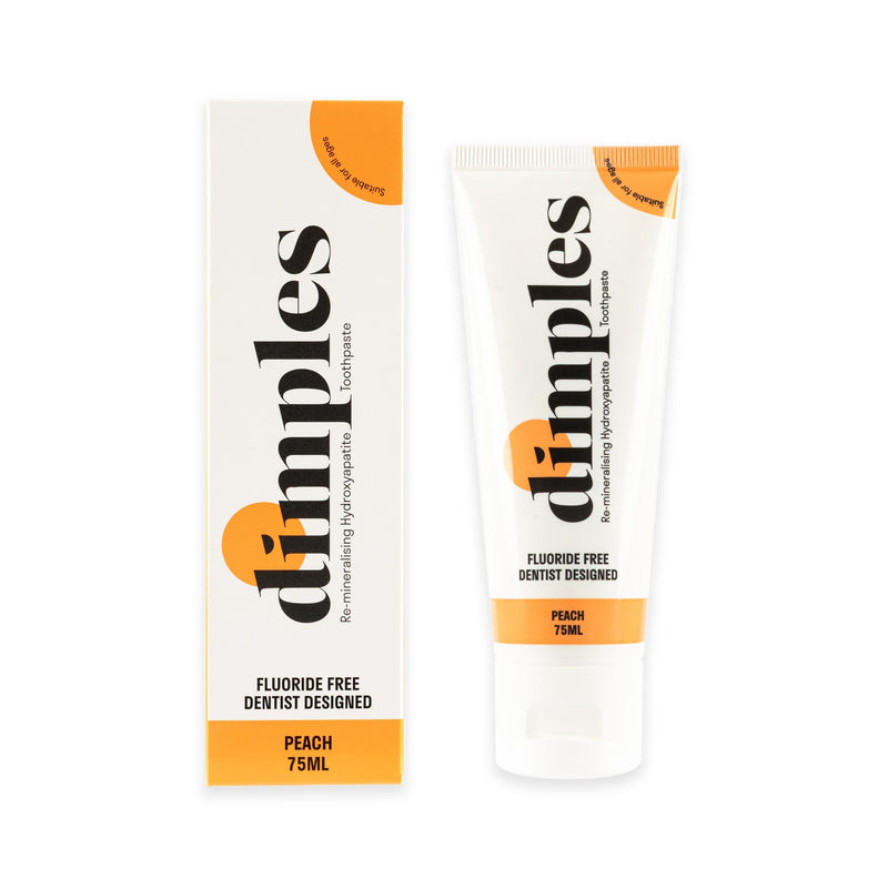 Dimples Fluoride Free Dentist Designed Toothpaste Peach 75ml