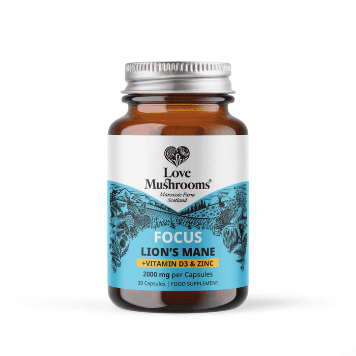 Love Mushrooms Focus Lion's Mane + Vitamin D3 & Zinc 30s