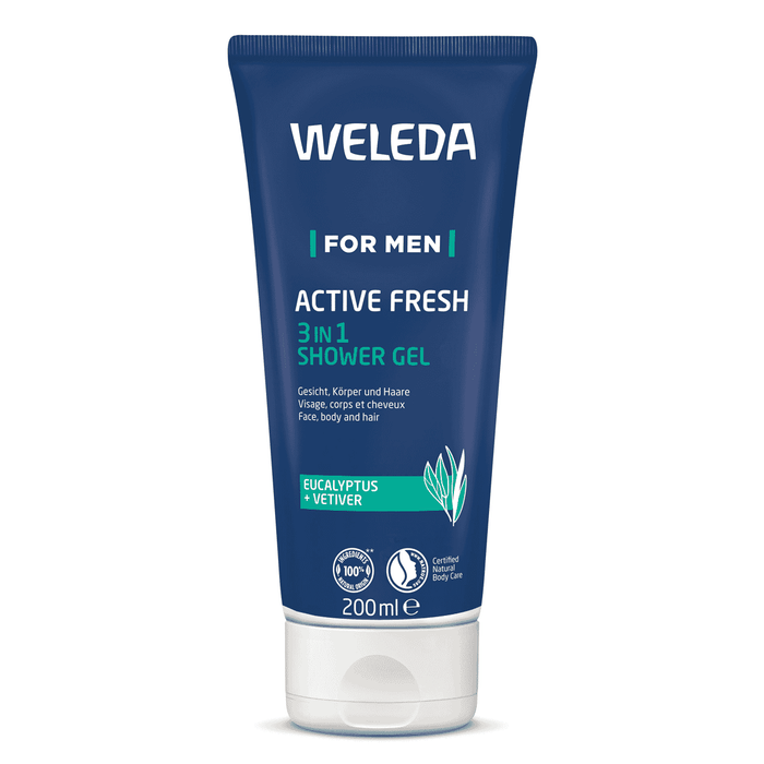 Weleda For Men Active Fresh 3 in 1 Shower Gel Eucalyptus + Vetiver 200ml