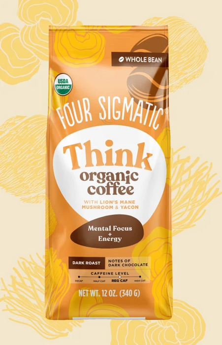 Four Sigmatic Whole Bean Think Organic Coffee with Lion's Mane Mushroom & Yacon 340g - Dennis the Chemist