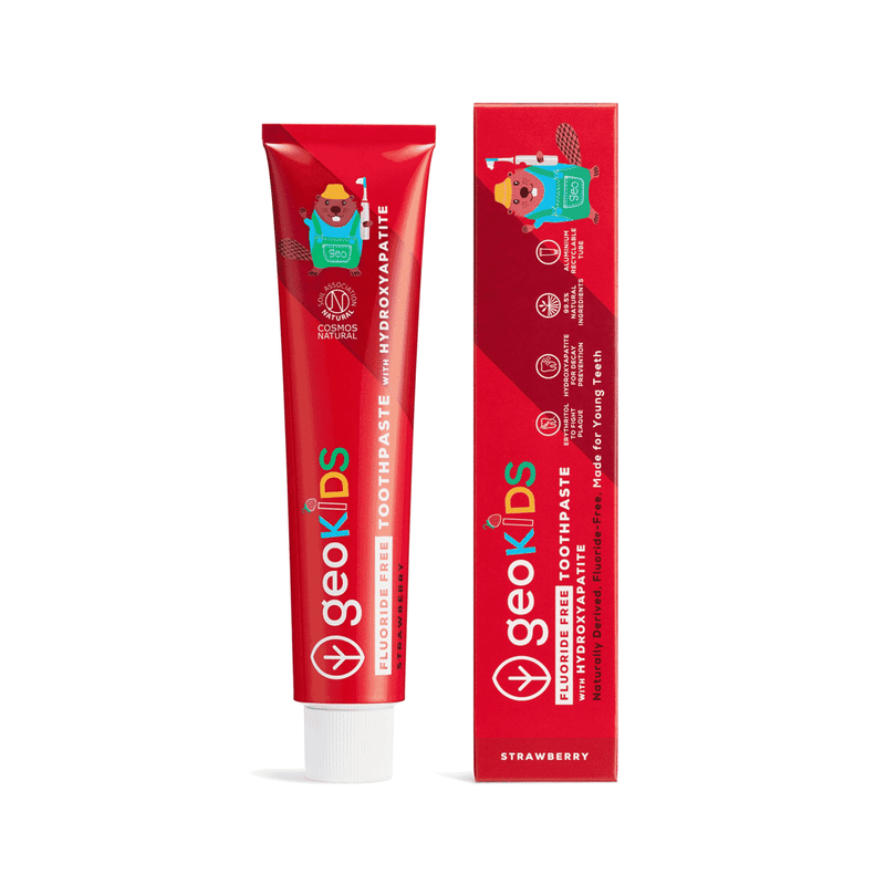 GeoKids Fluoride Free Toothpaste with Hydroxyapatite Strawberry 75ml