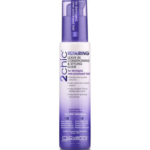 Giovanni 2chic Repairing Leave-in Conditioning & Styling Elixir Blackberry + Coconut Milk 118ml - Dennis the Chemist