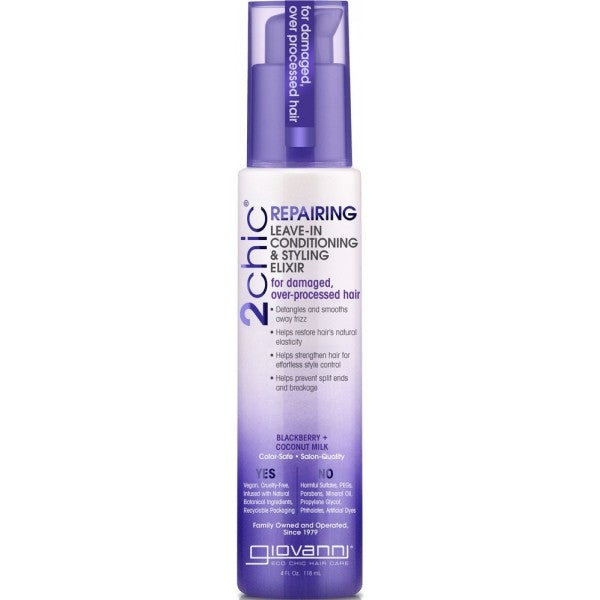 Giovanni 2chic Repairing Leave-in Conditioning & Styling Elixir Blackberry + Coconut Milk 118ml - Dennis the Chemist