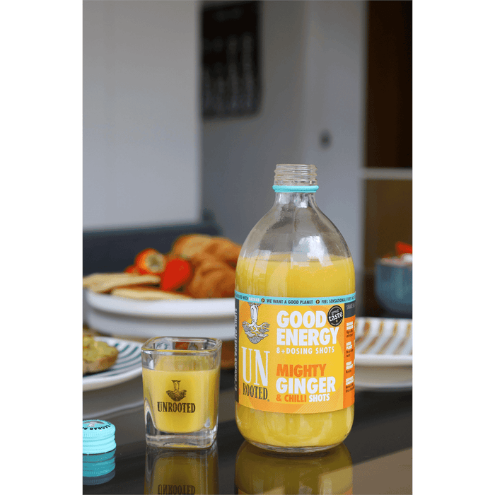 Unrooted Good Energy 8+ Dosing Mighty Ginger & Chilli Shot 4x500ml CASE