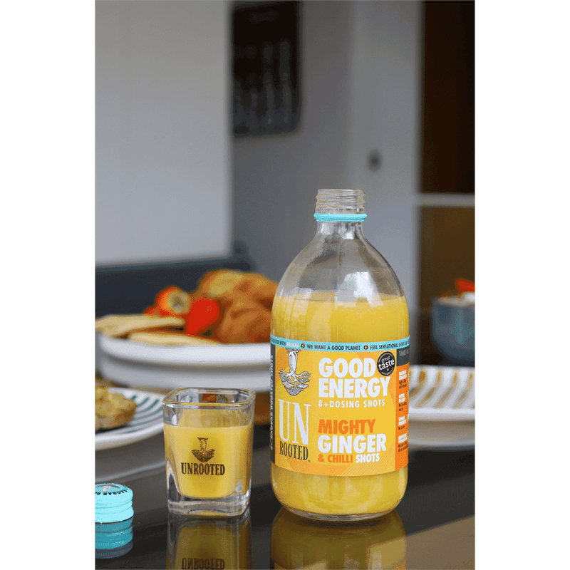 Unrooted Good Energy 8+ Dosing Mighty Ginger & Chilli Shot 6x420ml CASE