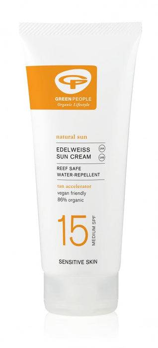 Green People Edelweiss Sun Cream Tan Accelerator SPF15 200ml - Dennis the Chemist