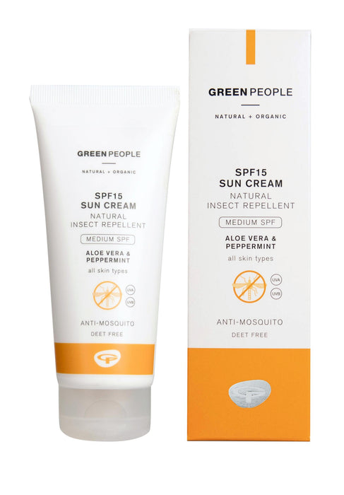 Green People SPF15 Sun Cream Natural Insect Repellant 100ml