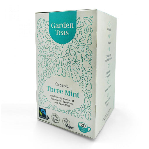 Garden Teas Organic Fairtrade Three Mint Infusion 20 Teabags - Dennis the Chemist