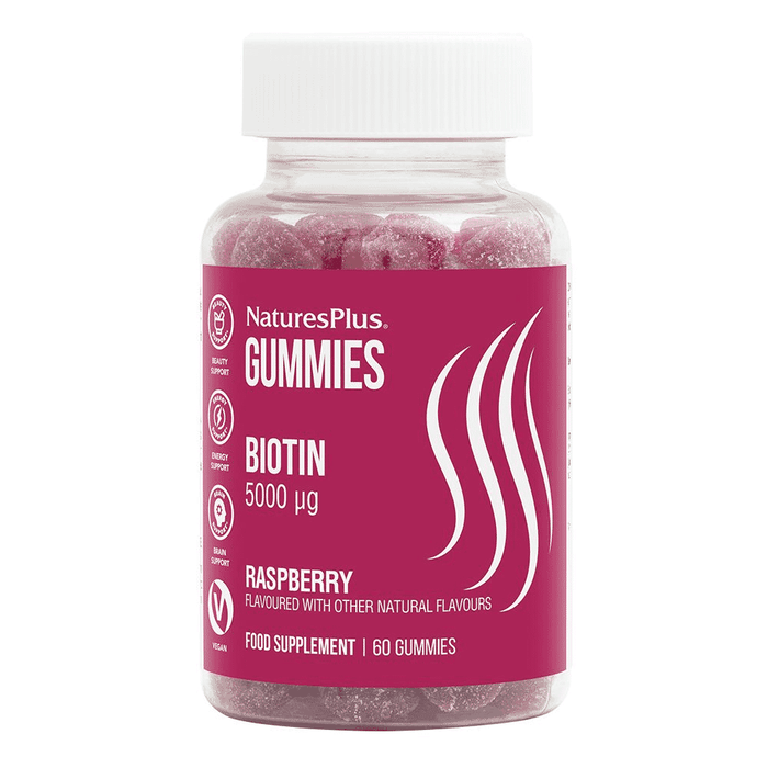 NaturesPlus Gummies Biotin 5000ug Raspberry 60s
