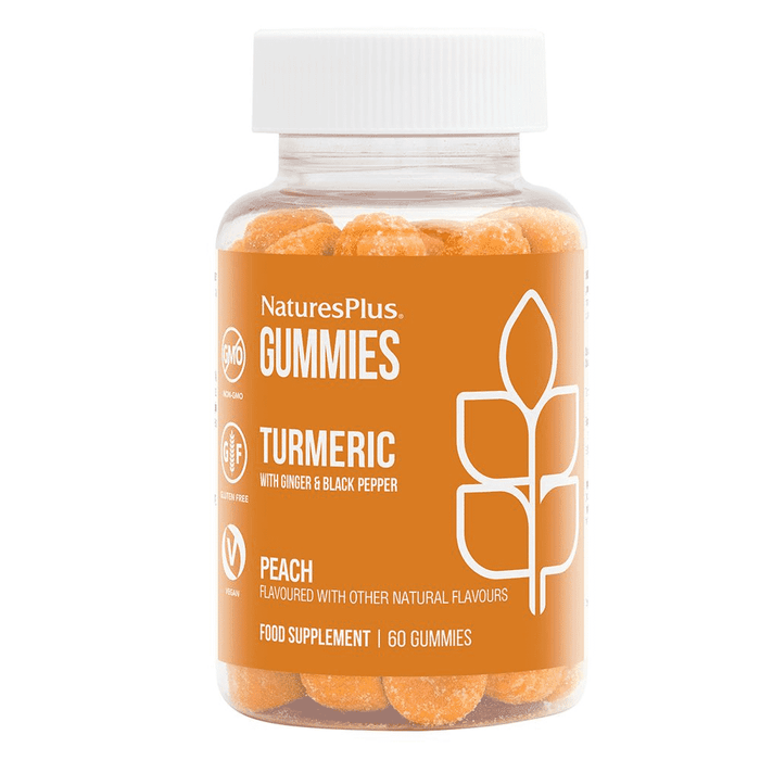 NaturesPlus Gummies Turmeric with Ginger & Black Pepper Peach 60s
