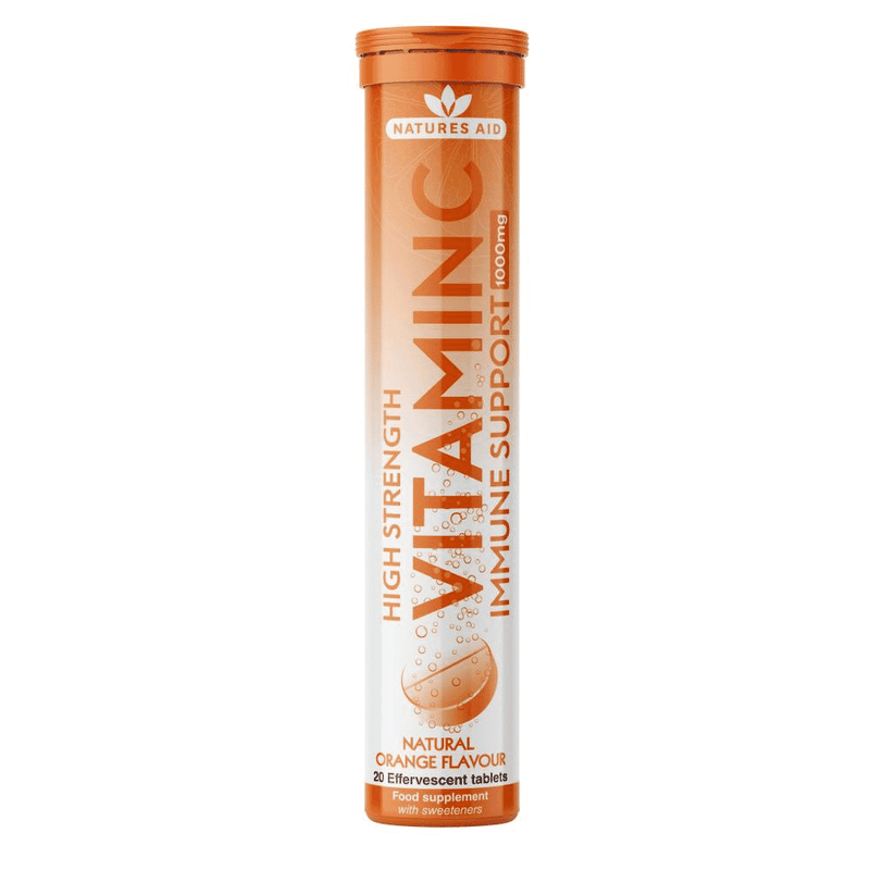 Natures Aid High Strength Vitamin C Immune Support 1000mg Natural Orange Flavour Effervescent 20s