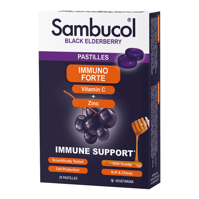Sambucol Immuno Forte Vitamin C + Zinc Immune Support Pastilles 20s