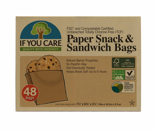 If You Care Paper Snack & Sandwich Bags 19cm x 16.2cm x 5.7cm 48s - Dennis the Chemist