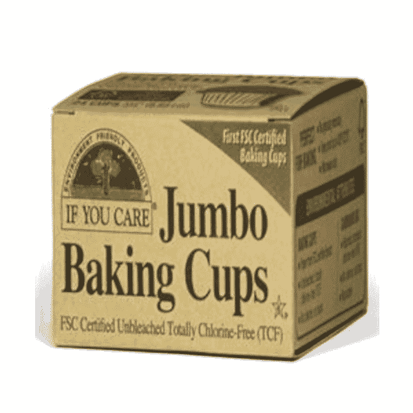 Pack of 24 If You Care jumbo baking cups made of eco-friendly material, suitable for baking muffins and cupcakes.