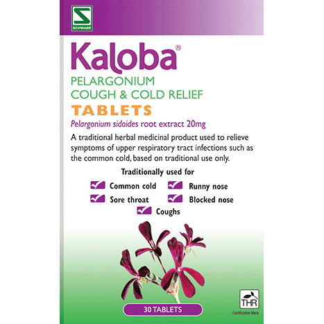 Schwabe Kaloba Pelargonium Cough & Cold Relief Tablets 30s