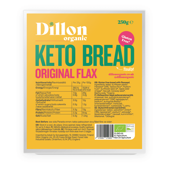 Dillon Organic Keto Bread Original Flax 250g