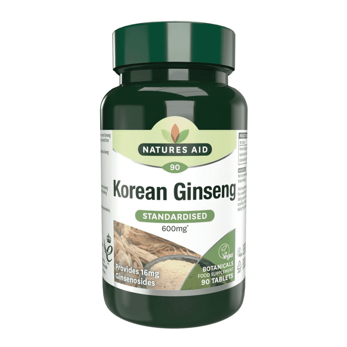 Natures Aid Korean Ginseng (Standardised) 600mg 90s