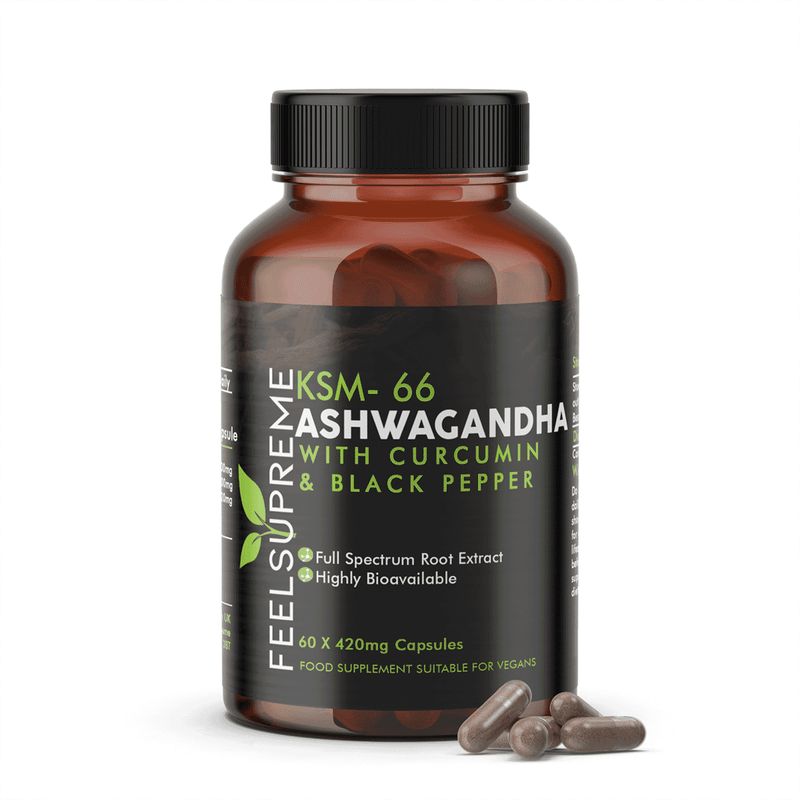 Feel Supreme KSM-66 Ashwagandha with Curcumin & Black Pepper 60s