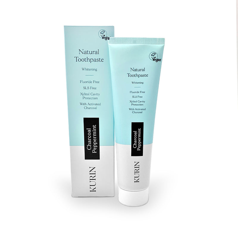 Kurin Natural Toothpaste Whitening Fluoride Free Charcoal Peppermint 100ml - Dennis the Chemist