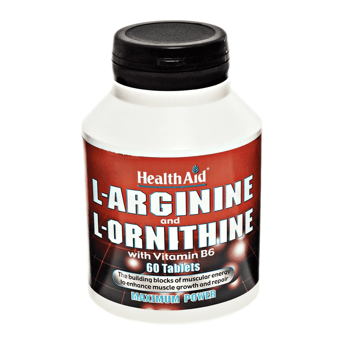 Health Aid L-Arginine and L-Ornithine with Vitamin B6  60s