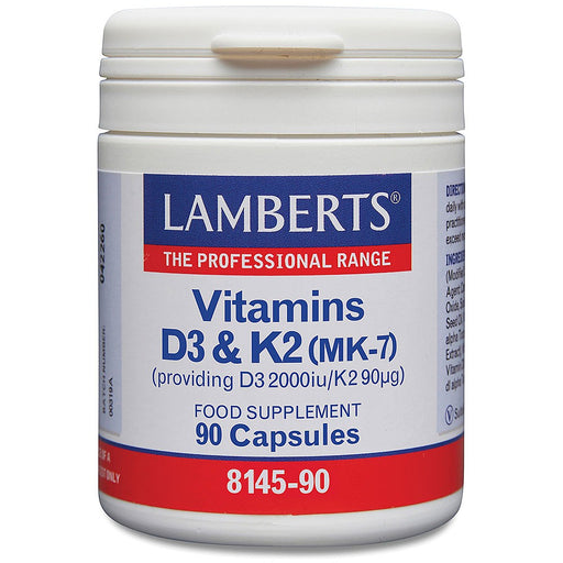 Lamberts Vitamins D3 & K2 (MK-7) (D3 2000iu/K2 90ug) 90's - Dennis the Chemist