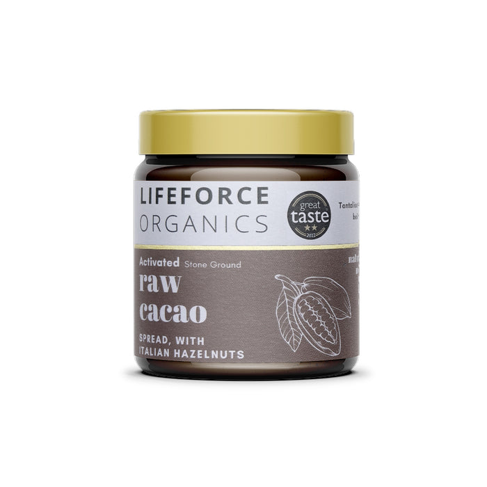 Lifeforce Organics Activated Raw Cacao Spread with Italian Hazelnuts 220g SINGLE - Dennis the Chemist