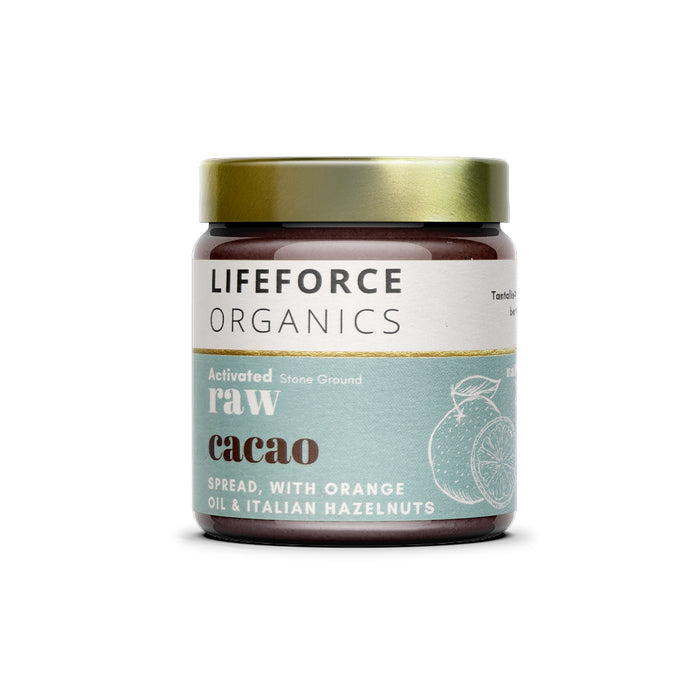 Lifeforce Organics Activated Raw Cacao Spread, with Orange Oil & Italian Hazelnuts 220g SINGLE