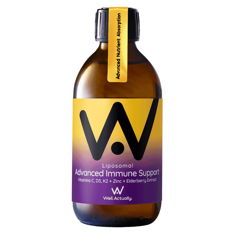Well.Actually. Liposomal Advanced Immune Support - Vitamins C, D3, K2 + Zinc + Elderberry Extract 250ml