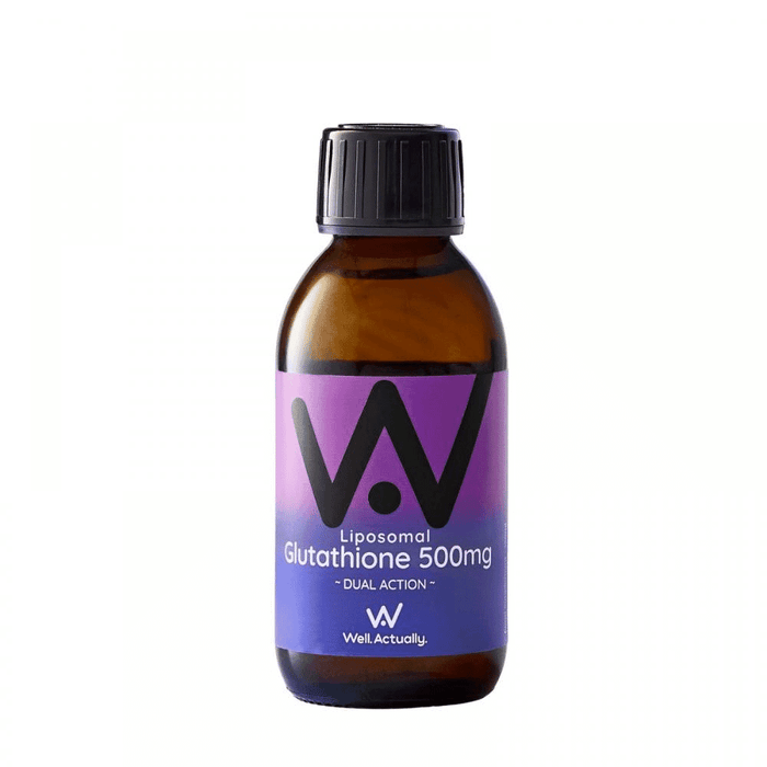 Well.Actually. Liposomal Glutathione  500mg Dual Action Blueberry Flavour 150ml