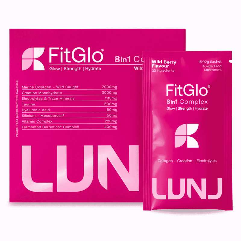 LUNJ FitGlo 8 in 1 Complex - Wild Berry Flavour - 14 Sachets