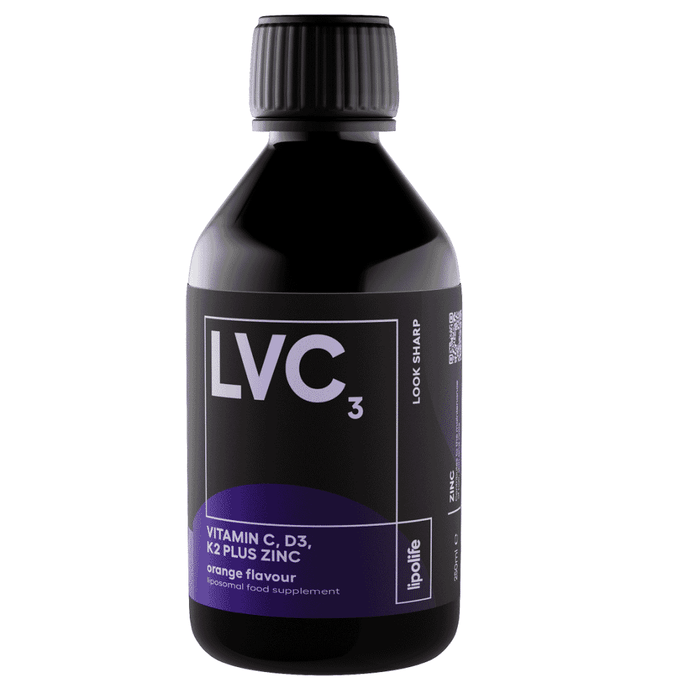 Lipolife LVC3 Vitamin C, D3, K2 Plus Zinc Orange Flavour 240ml (Liposomal)