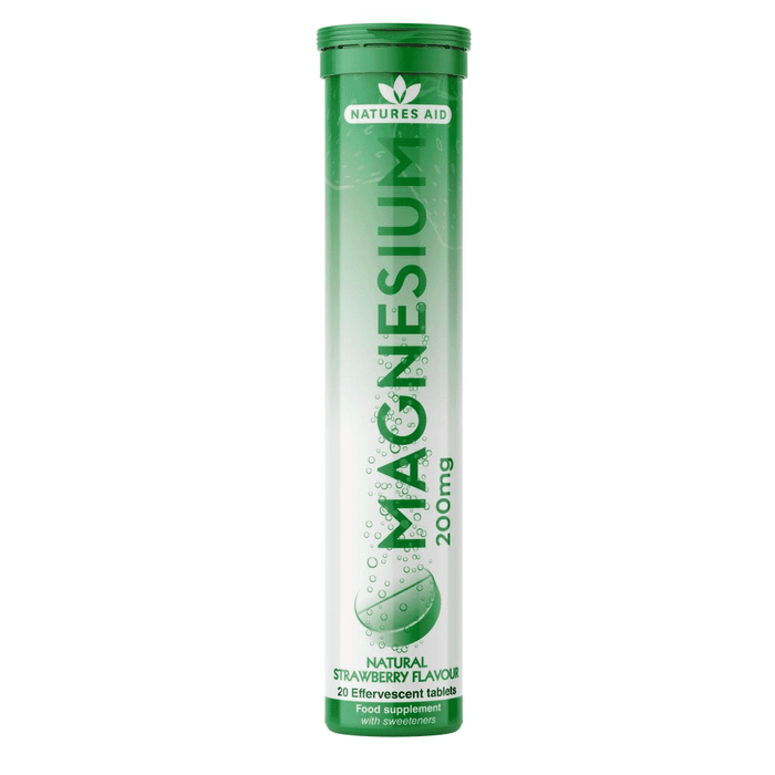 Natures Aid Magnesium 200mg Natural Strawberry Flavour Effervescent 20s