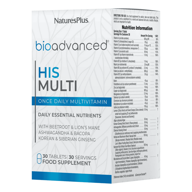NaturesPlus BioAdvanced His Multi men's multivitamin supplement bottle